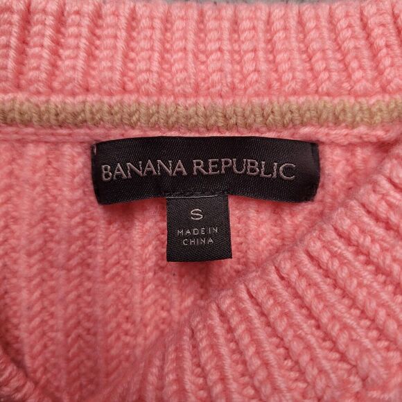 Banana Republic Sweater Womens Small Pink Wool Knit Chunky Crewneck Minimalist - Picture 3 of 7